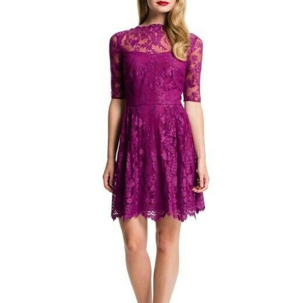Cynthia Steffe Purple NWT Blay Floral Lace Dress